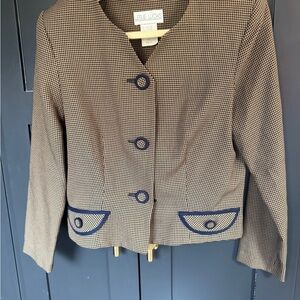 Elegant Brown and Black Women's Blazer